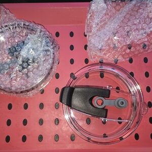 2X Replacement Tumbler Lids 30 Oz - Black With Free New Straws Included